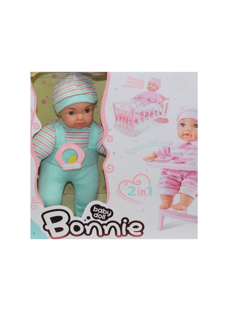 Bonnie Baby Doll 2 in 1 with Bed & High Chair - Image 3