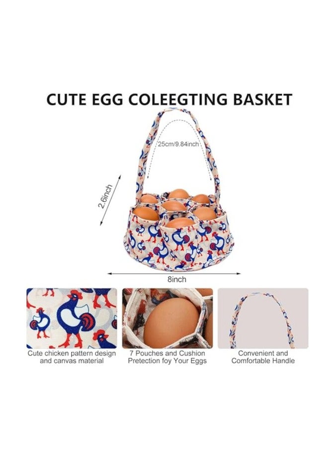 general 2-Piece Egg Collection Apron & Chicken Collection Basket Set Featuring 7-Pocket Fresh Egg Apron Featuring 11-Pocket Collection Basket - Image 2