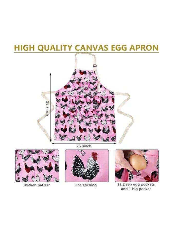 general 2-Piece Egg Collection Apron & Chicken Collection Basket Set Featuring 7-Pocket Fresh Egg Apron Featuring 11-Pocket Collection Basket - Image 3