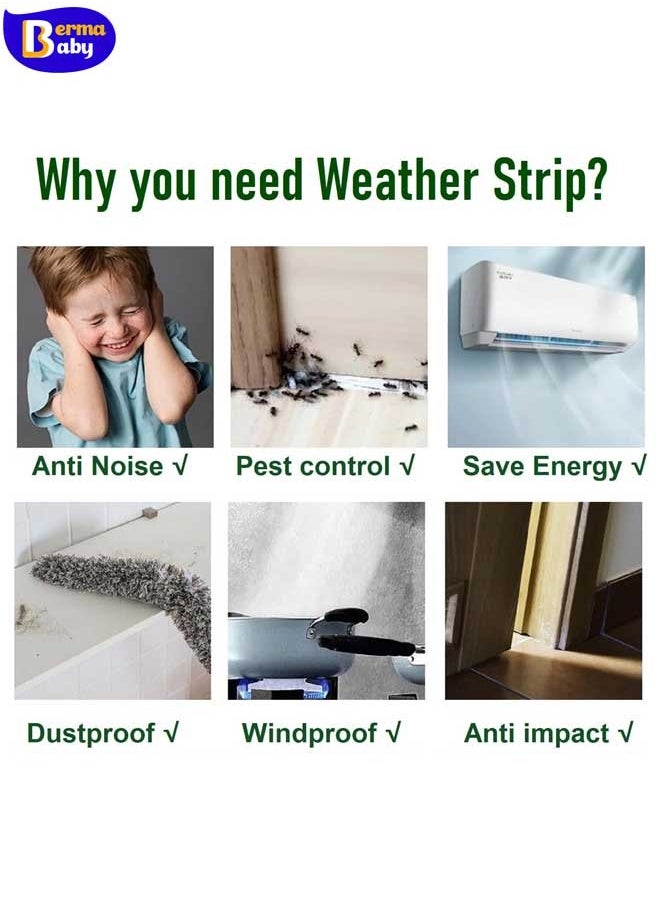 Berma Baby 5M Self Adhesive Seal Strip Weatherstrip for Windows and Doors House Soundproofing,Windproof,Dustproof,Stronger Stickiness Gray  - Image 2