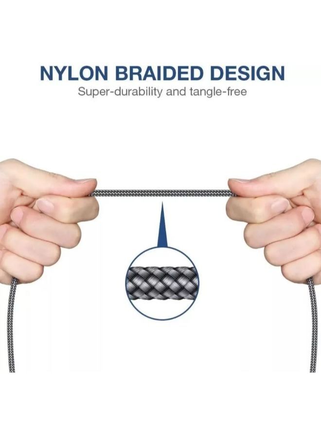 JSAUX Audio extension - 3.5mm Jack (Male-Female) Cable [Grey, 2m] - Image 4