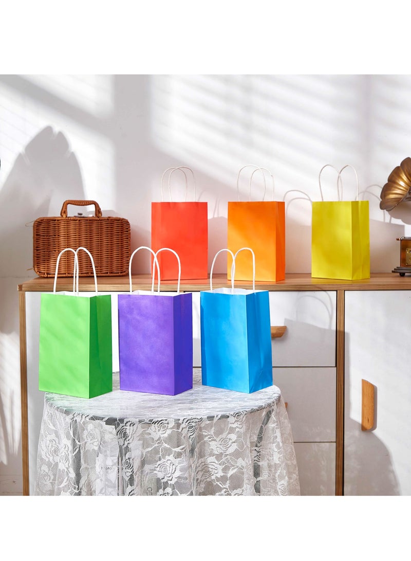 12 Pieces Paper Gift Bags, Kraft Paper Party Favor Bags Bulk with Handles for Kids Birthday, Baby Shower, Crafts, Wedding, Party Supplies (21 x 27 x 11cm,6 Colors) - Image 3