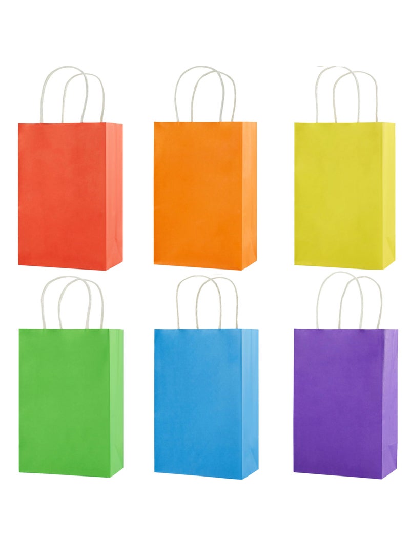 12 Pieces Paper Gift Bags, Kraft Paper Party Favor Bags Bulk with Handles for Kids Birthday, Baby Shower, Crafts, Wedding, Party Supplies (21 x 27 x 11cm,6 Colors) - Image 1