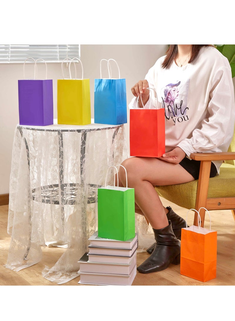 12 Pieces Paper Gift Bags, Kraft Paper Party Favor Bags Bulk with Handles for Kids Birthday, Baby Shower, Crafts, Wedding, Party Supplies (21 x 27 x 11cm,6 Colors) - Image 4