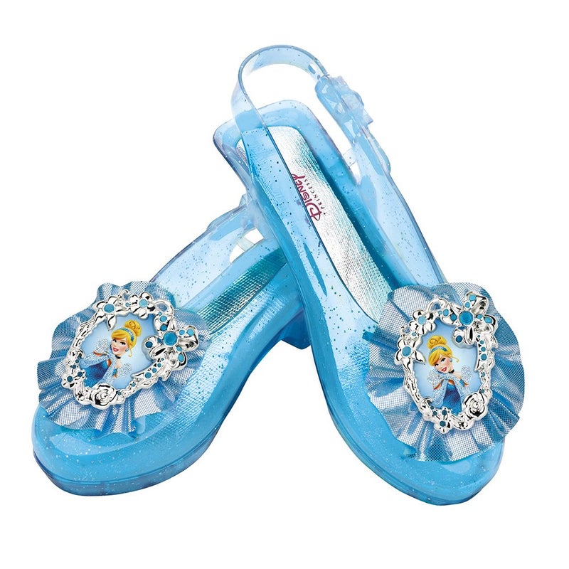 Disguise Disney Princess Cinderella Sparkle Shoes, Official Disney Costume Accessories, Age Grade 4+, Fits up to Size 6