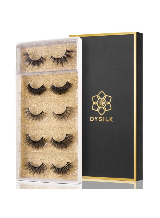 DYSILK False Eyelashes Fake Lashes 5 Pairs 6D Lashes Mink Eyelashes 5 Styles Mixed Fluffy Lashes Reusable Fake Eyelashes Wispy Mink Lash Natural Look; 008 15Mm 18Mm - Image 2