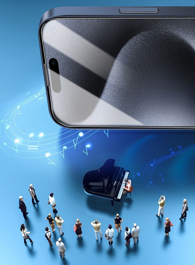 Screen protector Compatible with iPhone 15 Pro  Privacy Tempered Glass Screen Protector Bubble Free, HD Full Coverage, Easy Installation, Scratch Resistant, Anti-Peeping With Dust Removal Warehouse - Image 4