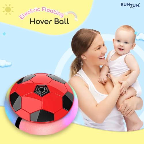 BUMTUM Hover Ball for Kids| Hover Football Indoor Electric Floating Hoverball Soccer |C-Type USB Rechargeable Battery Powered| Air Football Smart | Toy for Boys and Kids (2-10 Years, Red) - Image 2