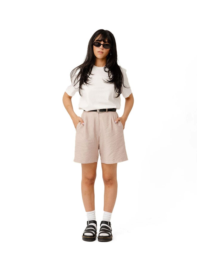 In Your Shoe Beige Linen Shorts 