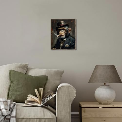 XOCUUI Wall Art Monkey Chimp Smoke Abstract Wall Painting Kid Pop Street Graffiti Wall Art Decor Ready To Hang for Living Room Bedroom Home Bathroom Wall Decor (20.5x25.5cm) 8x10 inch - Image 4