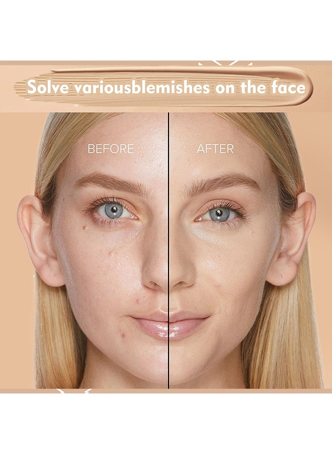 HelloKiss Liquid Concealer, covering facial spots, acne marks, dark circles, brightening, three-dimensional moisturizing,#02 - Image 5