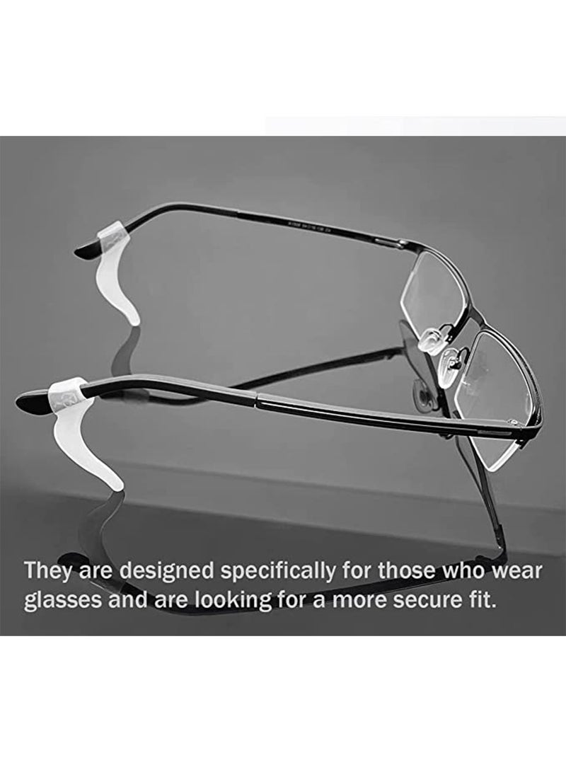 12 Pairs Eyeglass Ear Grip Anti-Slip Eyeglass Holder Premium Silicone Eyeglass Ear Hook Eyeglass Temple Tips Sleeve Retainer for Reading Glasses Sunglasses White - Image 3