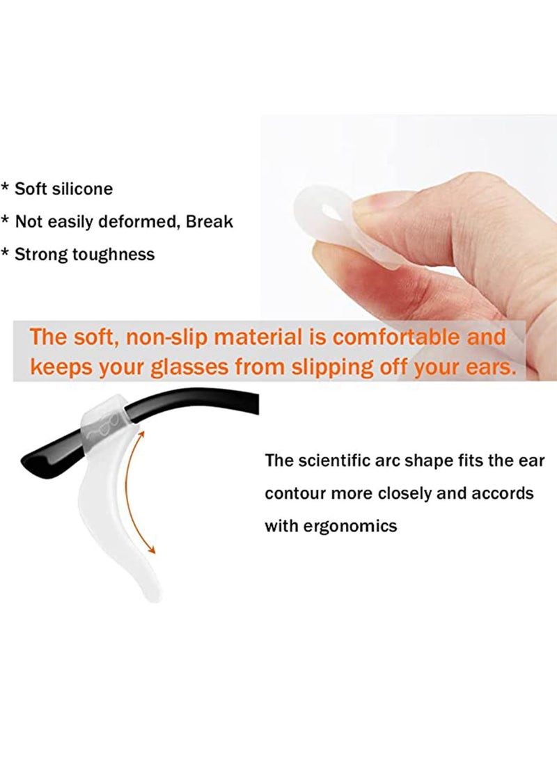 12 Pairs Eyeglass Ear Grip Anti-Slip Eyeglass Holder Premium Silicone Eyeglass Ear Hook Eyeglass Temple Tips Sleeve Retainer for Reading Glasses Sunglasses White - Image 2