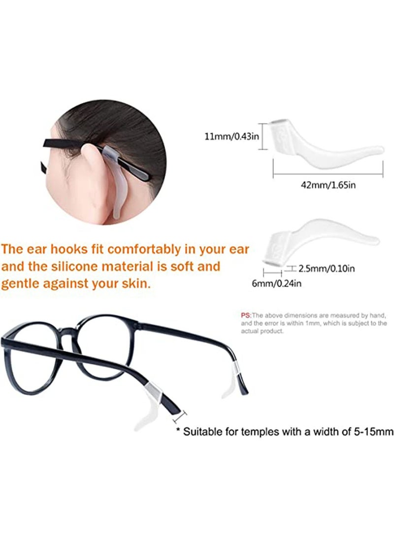 12 Pairs Eyeglass Ear Grip Anti-Slip Eyeglass Holder Premium Silicone Eyeglass Ear Hook Eyeglass Temple Tips Sleeve Retainer for Reading Glasses Sunglasses White - Image 4