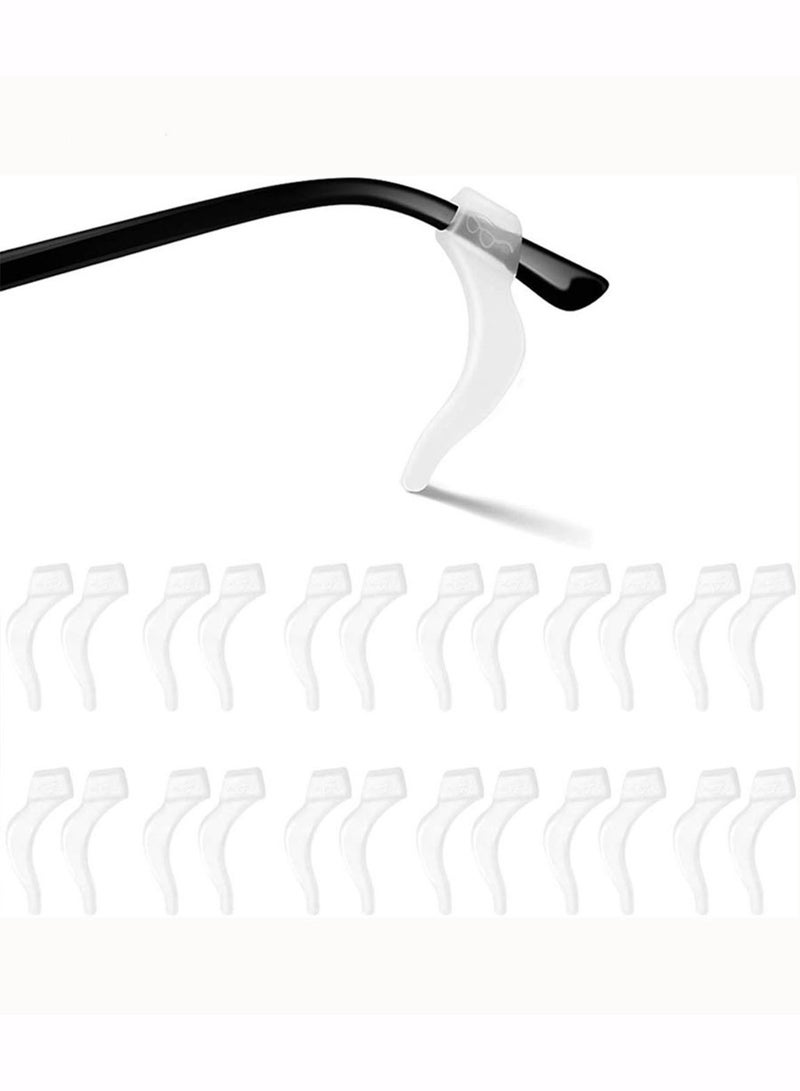 12 Pairs Eyeglass Ear Grip Anti-Slip Eyeglass Holder Premium Silicone Eyeglass Ear Hook Eyeglass Temple Tips Sleeve Retainer for Reading Glasses Sunglasses White - Image 1
