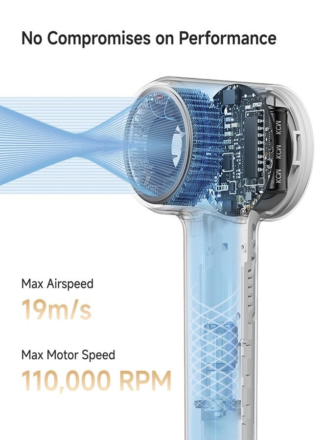 Laifen MINI Hair Dryer, Lightweight and Compact High Speed 200M Ionic Blow Dryer with 110, 000 RPM Powerful Motor for Fast Drying, Low Noise, Hairdryer with Magnetic Nozzle, Child Mode, HD310 - Image 4