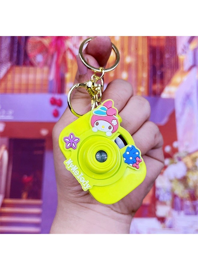 Cute Novelty Glow-in-the-Dark Kuromi Projector Camera Keychain - Image 1