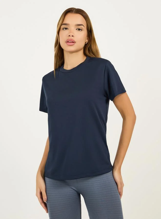 Styli Patch Detail Oversized T-Shirt with Dropped Shoulder