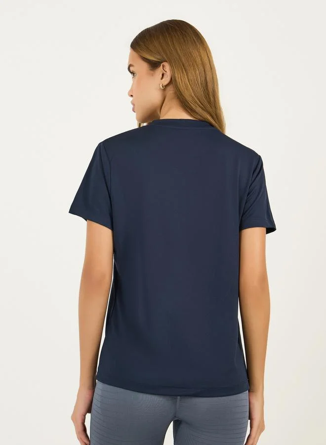 Styli Patch Detail Oversized T-Shirt with Dropped Shoulder