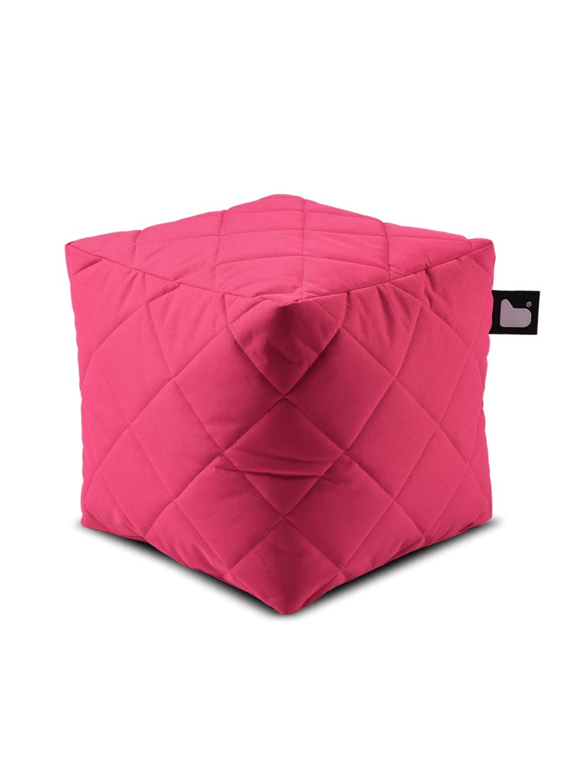 Extreme Lounging Extreme Lounging® - Original Quilted B-Box Pouf - Made in UK - Premium Quality Double Stitched Ottoman - UV Protected & Waterproof Stool, Ideal for Indoor & Outdoor Use - 40x40x40cm - Pink - Image 2