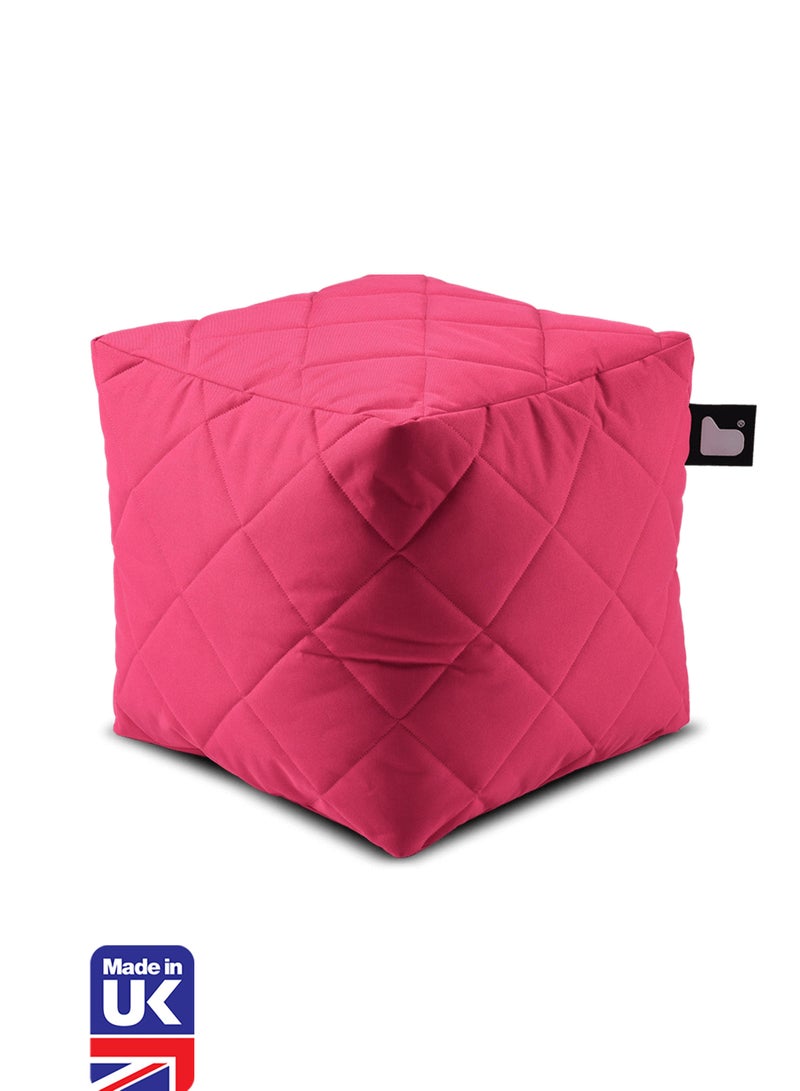 Extreme Lounging Extreme Lounging® - Original Quilted B-Box Pouf - Made in UK - Premium Quality Double Stitched Ottoman - UV Protected & Waterproof Stool, Ideal for Indoor & Outdoor Use - 40x40x40cm - Pink - Image 1