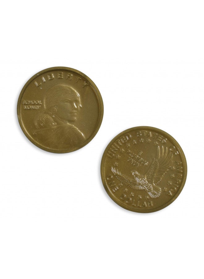 LEARNING ADVANTAGE Play Dollars - Set of 50 Plastic Coins - Designed and Sized Like Real US Currency - Teach Money Math With This Pretend Play Resource - Image 3