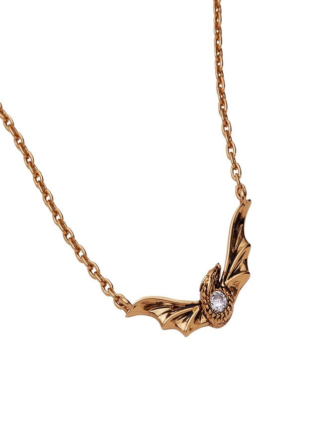 Alex and Ani HOUSE OF THE DRAGON® Syrax Necklace - Dimensional Dragon Pendant for House Targaryen Fans, Nickel-Free, Unique Jewelry Gift (Antique Gold) - Image 2