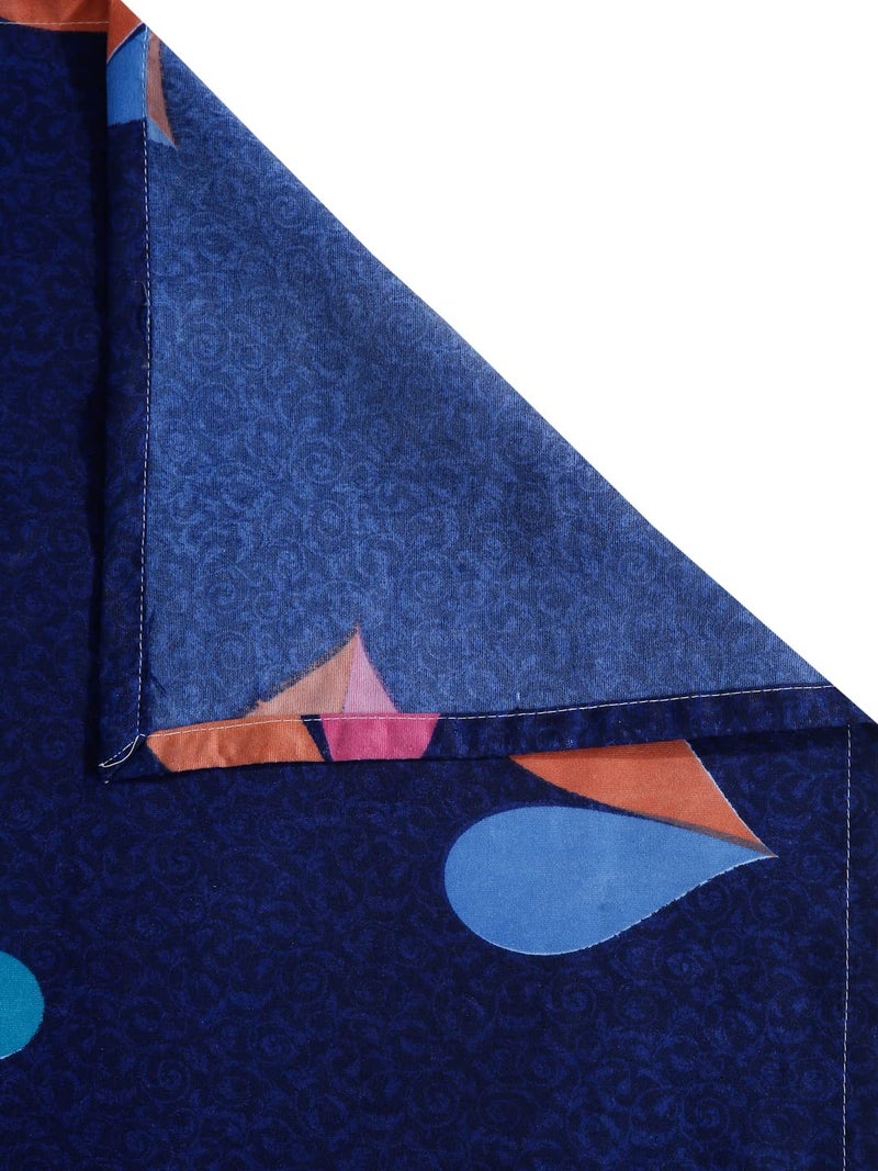 Fashion String 144 TC Microfibre Little Heart's Navy Blue Double Bedsheet with 2 Pillow Covers - Image 5