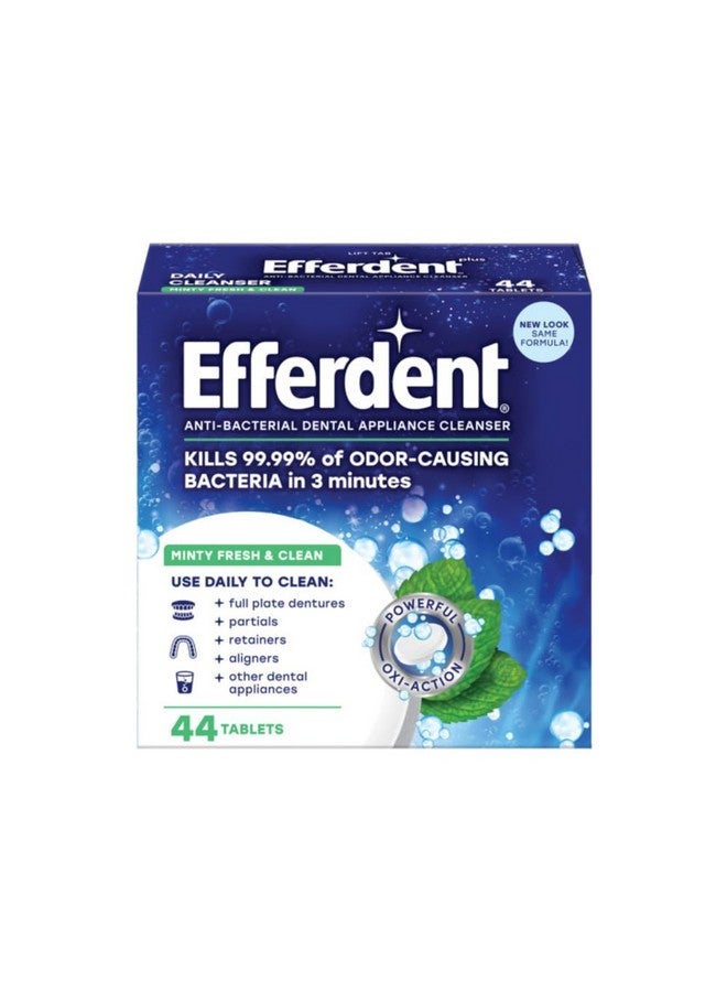 Efferdent Retainer Cleaning Tablets, Denture Cleaning Tablets For Dental Appliances, Minty Fresh & Clean, 44 Count, (Pack Of 1) - Image 1