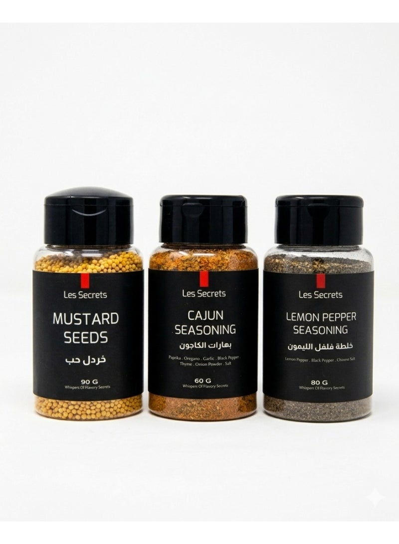 Cajun seasoning  60 - Mustard seeds  90 - Lemon pepper seasoning 80 gm Bundle