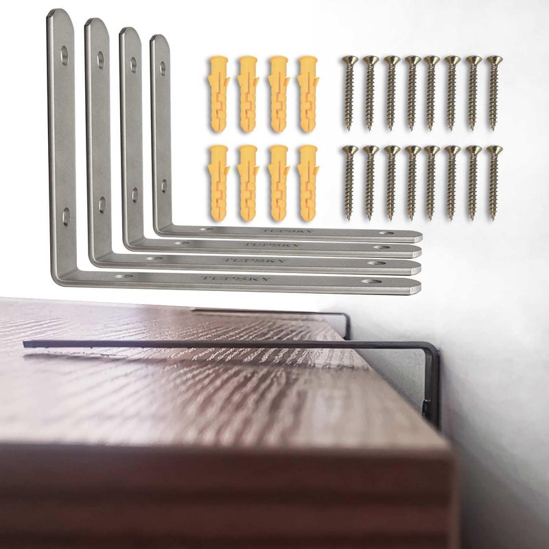 TUPSKY Cabinet Anti Tip Kit TUPSKY Furniture Anchors Wall Stainless Steel Baby Proofing Bookshelf Falling Prevention Device for Children 2 Pair - Image 1