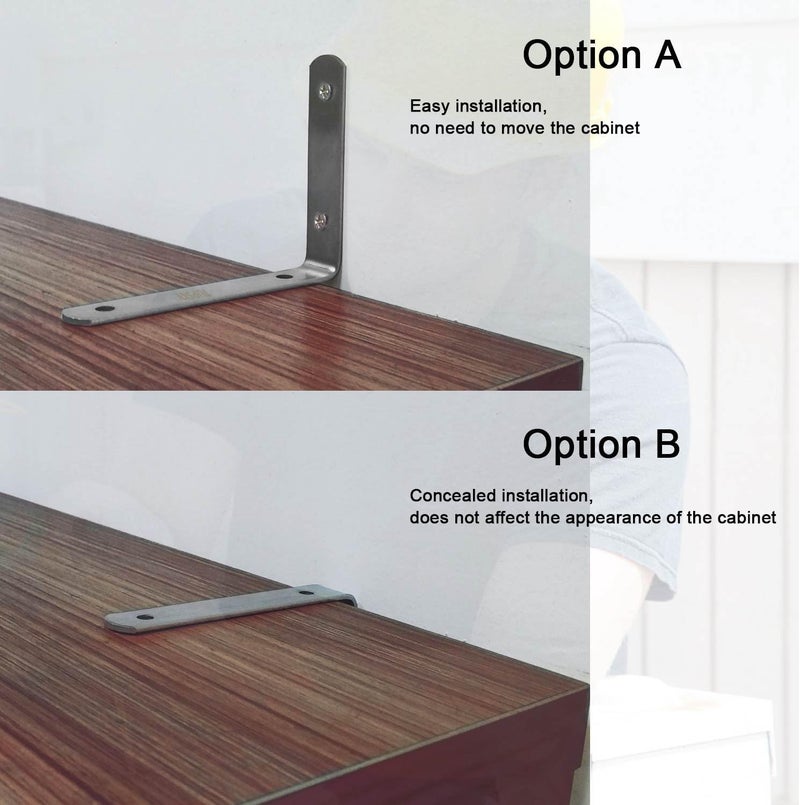 TUPSKY Cabinet Anti Tip Kit TUPSKY Furniture Anchors Wall Stainless Steel Baby Proofing Bookshelf Falling Prevention Device for Children 2 Pair - Image 5