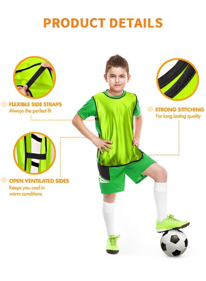 GROIC 12 Pack Scrimmage Training Vest, Sports Pinnies, Basketball Soccer Training Vest, Practice Jerseys, Practice Vest for Adult Youth Kids with Carry Bag.  - Image 4