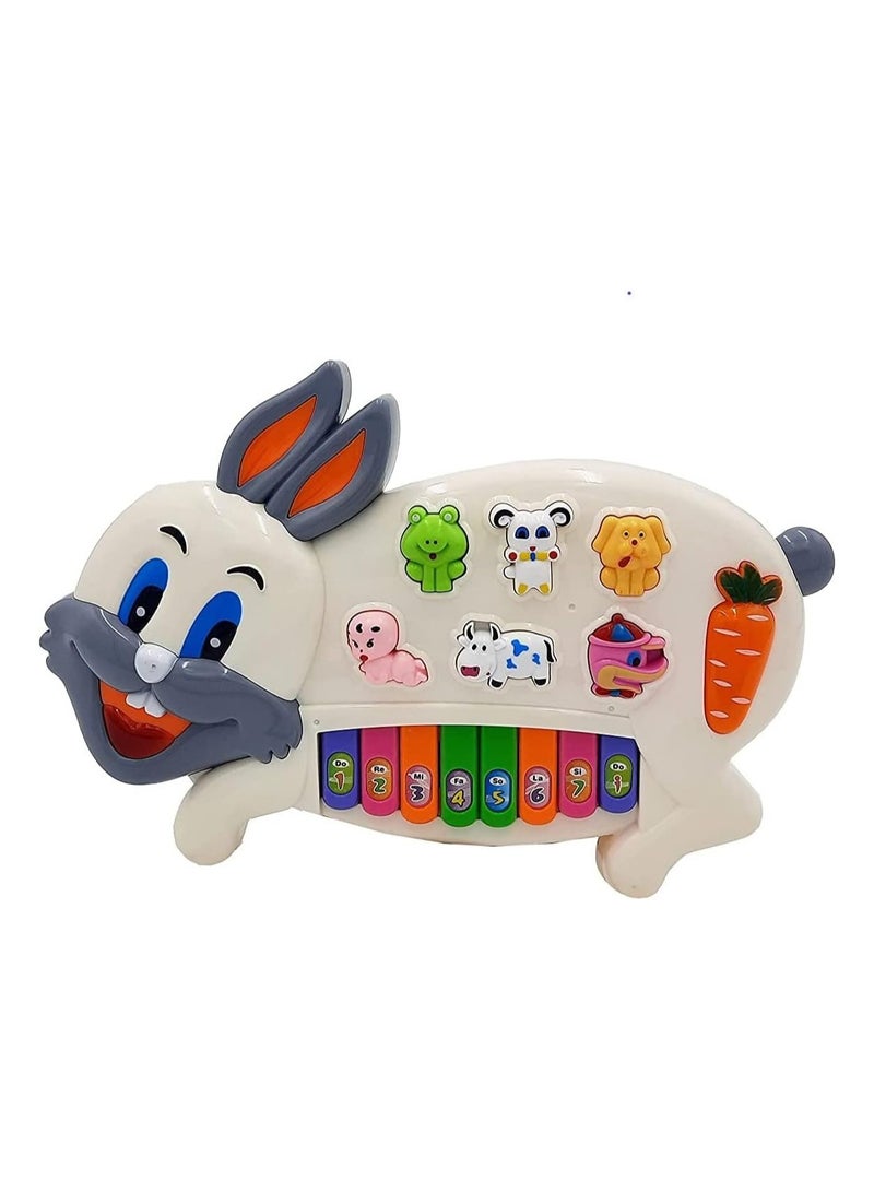 Magic Wand Funny Musical and Educational Rabbit Piano for Children 【Package of 1】【Multi-Colour】 - Image 1