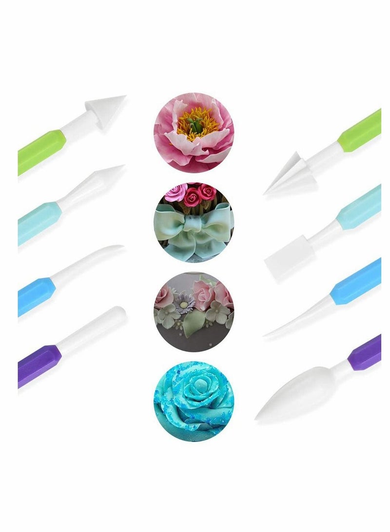 KASTWAVE 9 Pcs Icing Fondant Tools Set for Cake Decorating, Modelling Fondant Kit with 18 Different Shapes Sculpting for Flower Paste, Modelling Clay - Image 5
