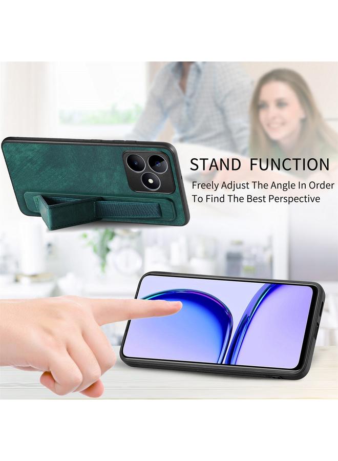 اس-توب جراب خلفي من الجلد لهاتف Realme 8 5G / V13 5G مع حامل سوار معصم كلاسيكي - Image 5