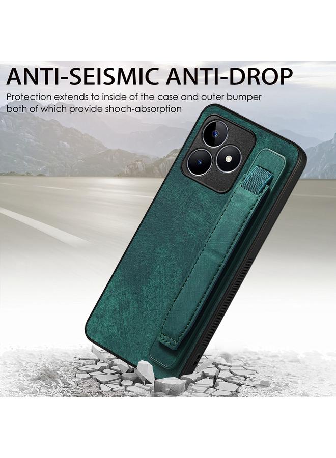 اس-توب جراب خلفي من الجلد لهاتف Realme 8 5G / V13 5G مع حامل سوار معصم كلاسيكي - Image 3