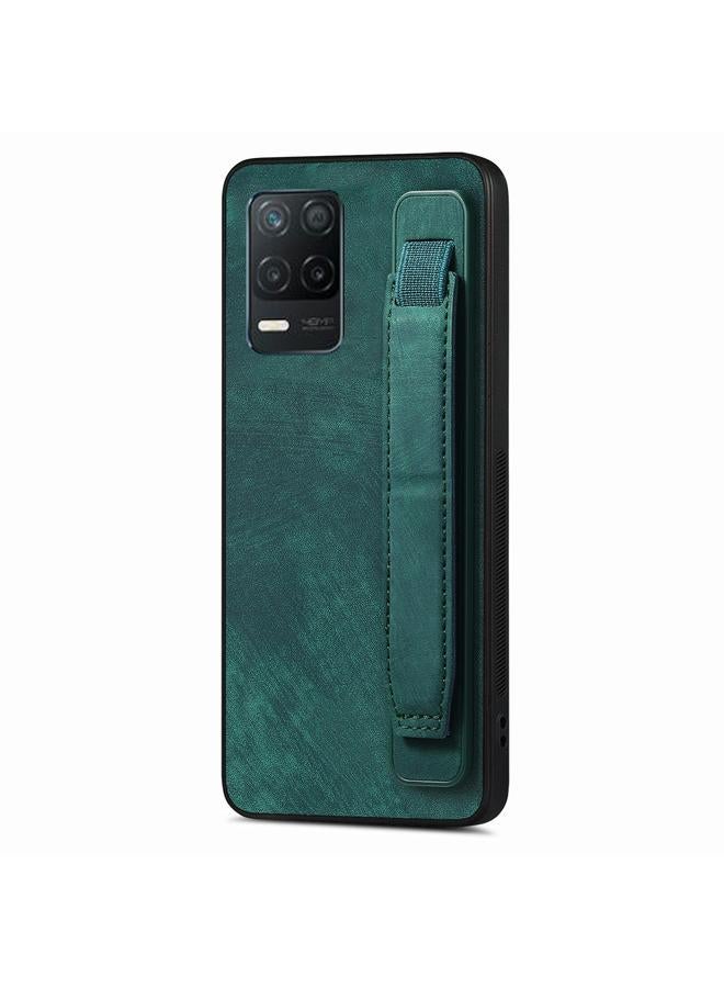 اس-توب جراب خلفي من الجلد لهاتف Realme 8 5G / V13 5G مع حامل سوار معصم كلاسيكي - Image 1