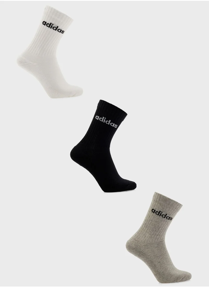 Adidas 3 Pack Crew Socks