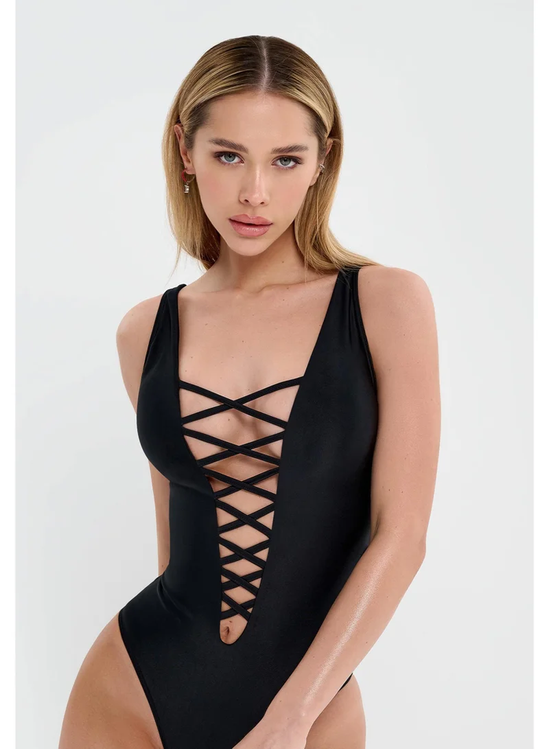 Bona Fide Swimsuit Trinity Black Trinity One Piece Swimsuit for Women | Best Price UAE