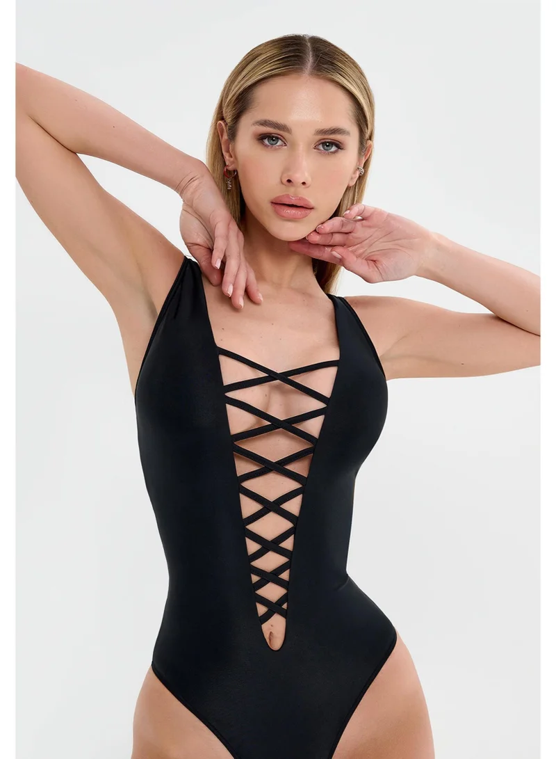 Bona Fide Swimsuit Trinity Black Trinity One Piece Swimsuit for Women | Best Price UAE
