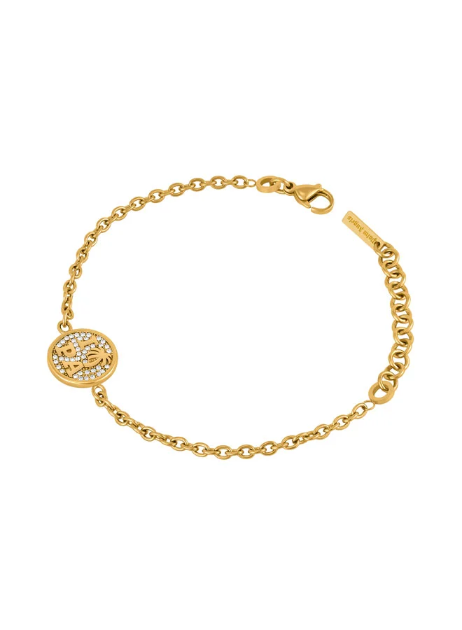 بالم انجلز Cenno Yellow Gold Plated Stainless Steel Chain Bracelet for Women