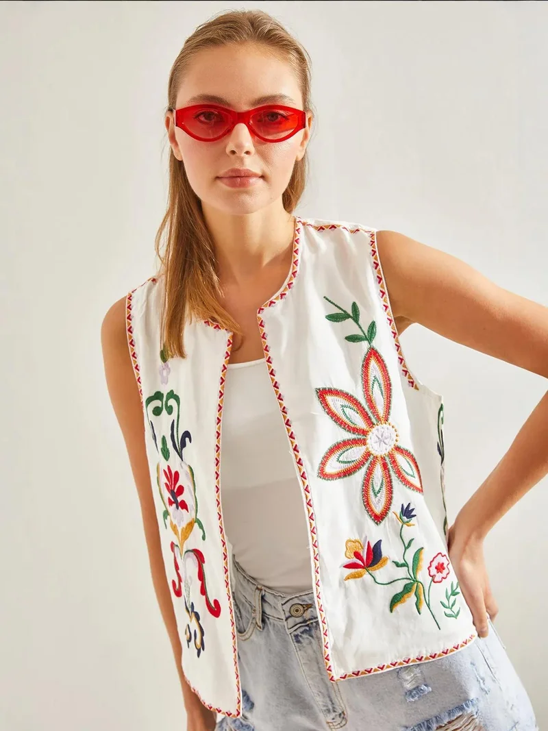 LUCCI Embroidered Cotton-Polyester Waistcoat