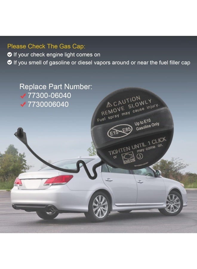 Gas Cap 77300-06040 - Fuel Tank Cap Replacement For Toyota Scion, 4Runner, Avalon, Camry, Corolla, Highlander, Matrix, RAV4, Tacoma - Lexus ES350, GS350, GS460, LX470, xA, More - Image 4