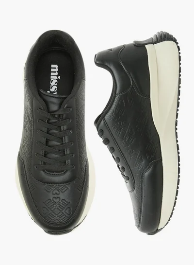 MISSY Women's Monogram Embossed Lace-Up Sneakers