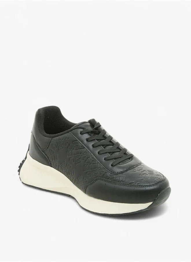 MISSY Monogram Embossed Lace-Up Sneakers