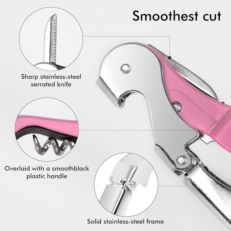 Kit-Home Professional Waiter Corkscrew Wine Openers Set, Heavy Duty Stainless Steel Hinges Wine Key for Restaurant Waiters, Sommelier, Bartenders - Image 4