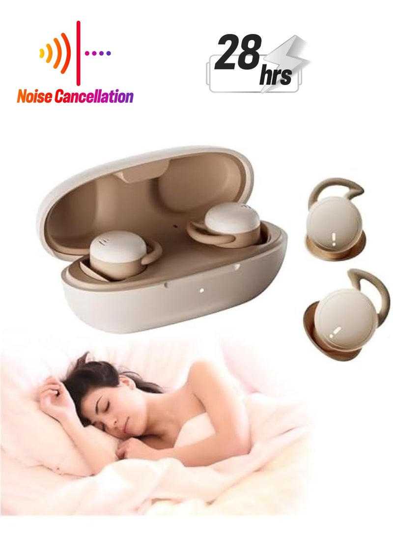Generic - “Cloud Bean II” Sleep Earbuds for Side Sleepers, Noise Cancelling Headphones for Sleeping on Side, Invisible Wireless Bluetooth Hidden Earbuds for Work Smallest Tiny Mini Micro Ear Buds- Beige - Image 1
