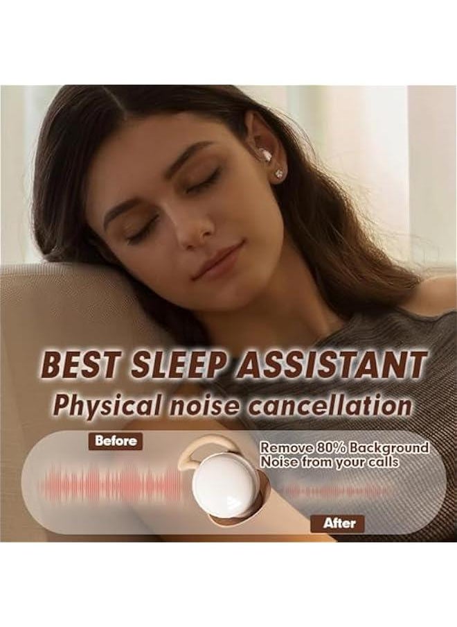 Generic - “Cloud Bean II” Sleep Earbuds for Side Sleepers, Noise Cancelling Headphones for Sleeping on Side, Invisible Wireless Bluetooth Hidden Earbuds for Work Smallest Tiny Mini Micro Ear Buds- Beige - Image 1