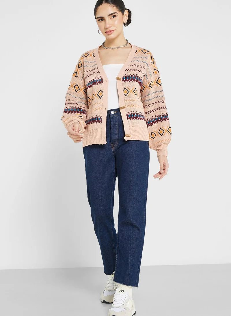 Ginger Aztec Print Cardigan